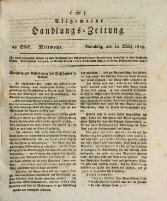 Allgemeine Handlungs-Zeitung Mittwoch 10. März 1819