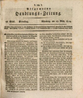 Allgemeine Handlungs-Zeitung Dienstag 23. März 1819