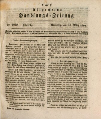 Allgemeine Handlungs-Zeitung Freitag 26. März 1819