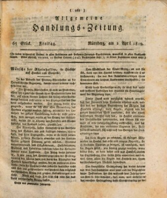 Allgemeine Handlungs-Zeitung Freitag 2. April 1819