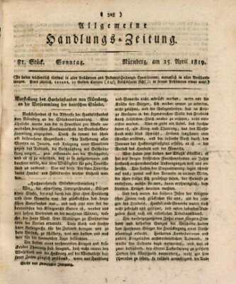 Allgemeine Handlungs-Zeitung Sonntag 25. April 1819