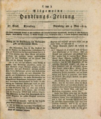 Allgemeine Handlungs-Zeitung Dienstag 4. Mai 1819