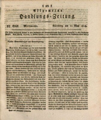 Allgemeine Handlungs-Zeitung Mittwoch 12. Mai 1819