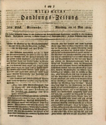 Allgemeine Handlungs-Zeitung Mittwoch 26. Mai 1819