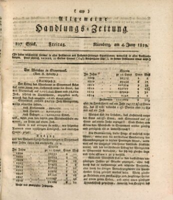 Allgemeine Handlungs-Zeitung Freitag 4. Juni 1819