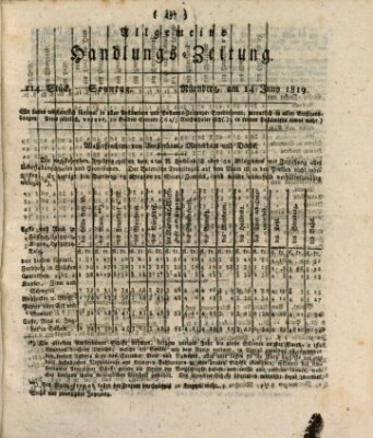 Allgemeine Handlungs-Zeitung Sonntag 13. Juni 1819