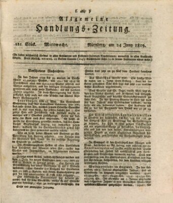 Allgemeine Handlungs-Zeitung Mittwoch 23. Juni 1819