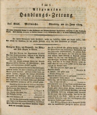 Allgemeine Handlungs-Zeitung Mittwoch 30. Juni 1819