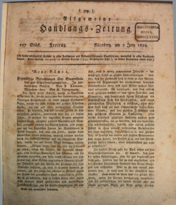 Allgemeine Handlungs-Zeitung Freitag 2. Juli 1819