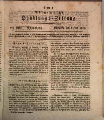 Allgemeine Handlungs-Zeitung Samstag 3. Juli 1819