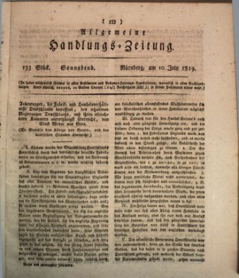 Allgemeine Handlungs-Zeitung Samstag 10. Juli 1819