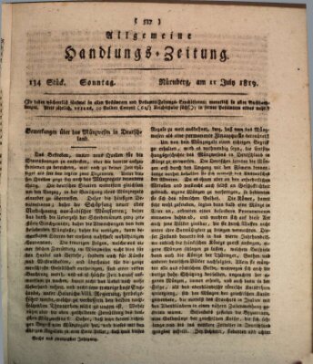 Allgemeine Handlungs-Zeitung Sonntag 11. Juli 1819