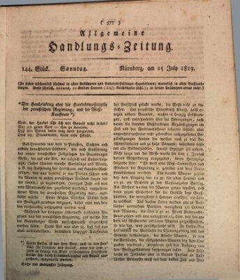 Allgemeine Handlungs-Zeitung Sonntag 25. Juli 1819