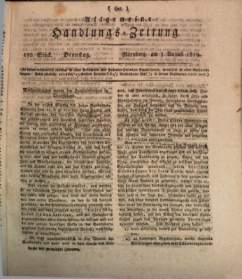 Allgemeine Handlungs-Zeitung Dienstag 3. August 1819