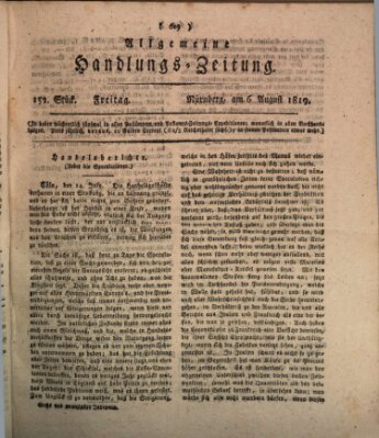 Allgemeine Handlungs-Zeitung Freitag 6. August 1819