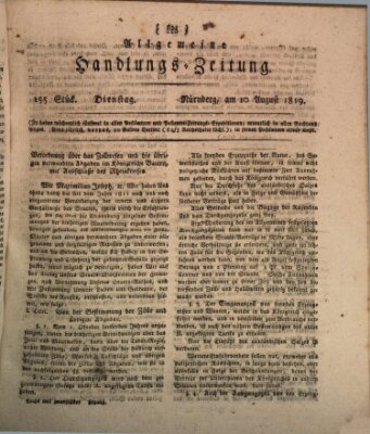 Allgemeine Handlungs-Zeitung Dienstag 10. August 1819