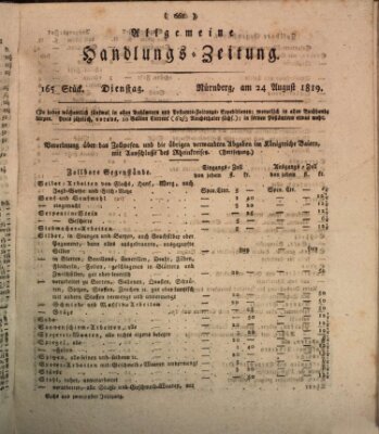 Allgemeine Handlungs-Zeitung Dienstag 24. August 1819