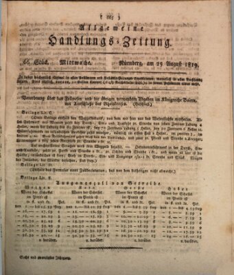 Allgemeine Handlungs-Zeitung Mittwoch 25. August 1819