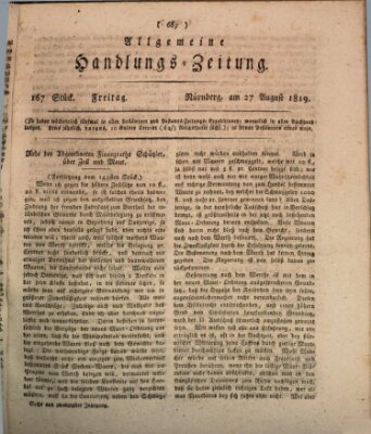 Allgemeine Handlungs-Zeitung Freitag 27. August 1819