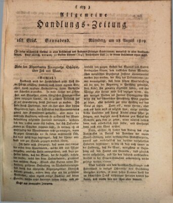 Allgemeine Handlungs-Zeitung Samstag 28. August 1819