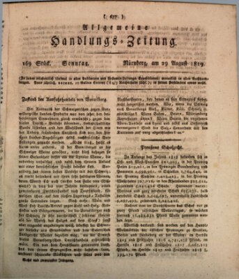 Allgemeine Handlungs-Zeitung Sonntag 29. August 1819