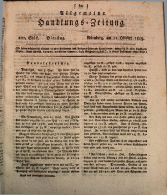 Allgemeine Handlungs-Zeitung Dienstag 12. Oktober 1819