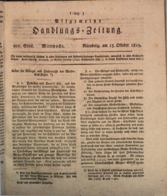 Allgemeine Handlungs-Zeitung Mittwoch 13. Oktober 1819