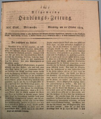 Allgemeine Handlungs-Zeitung Mittwoch 20. Oktober 1819