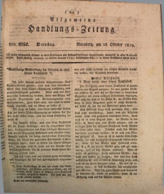 Allgemeine Handlungs-Zeitung Dienstag 26. Oktober 1819