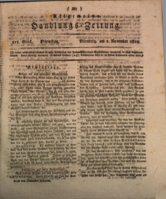 Allgemeine Handlungs-Zeitung Dienstag 2. November 1819