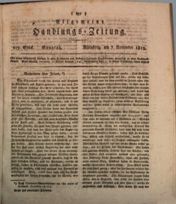 Allgemeine Handlungs-Zeitung Sonntag 7. November 1819