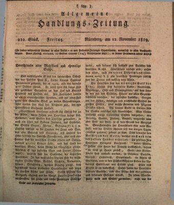 Allgemeine Handlungs-Zeitung Freitag 12. November 1819