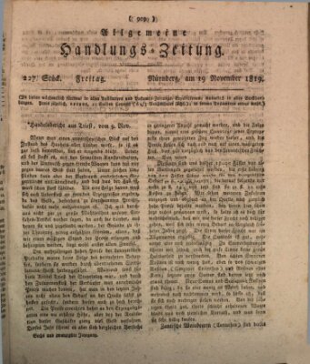 Allgemeine Handlungs-Zeitung Freitag 19. November 1819