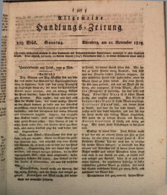 Allgemeine Handlungs-Zeitung Sonntag 21. November 1819