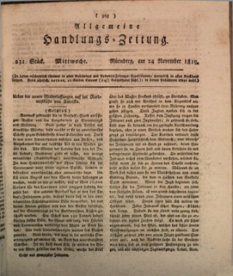 Allgemeine Handlungs-Zeitung Mittwoch 24. November 1819