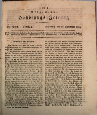 Allgemeine Handlungs-Zeitung Freitag 26. November 1819