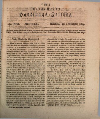 Allgemeine Handlungs-Zeitung Mittwoch 1. Dezember 1819