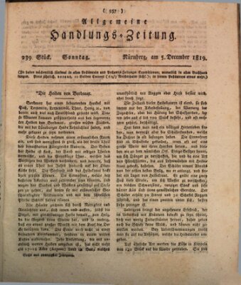 Allgemeine Handlungs-Zeitung Sonntag 5. Dezember 1819