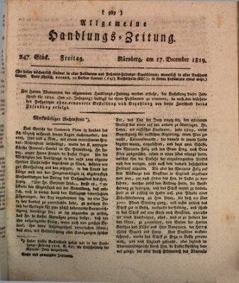 Allgemeine Handlungs-Zeitung Freitag 17. Dezember 1819