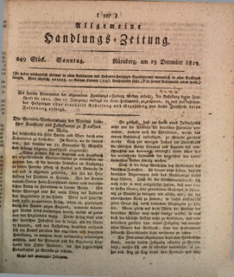 Allgemeine Handlungs-Zeitung Sonntag 19. Dezember 1819