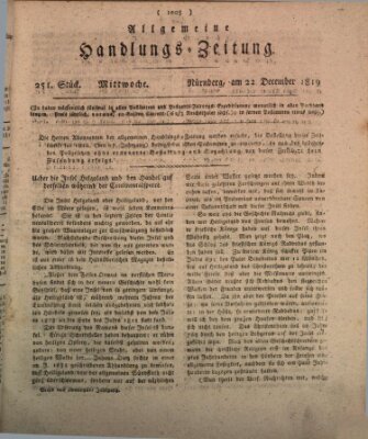 Allgemeine Handlungs-Zeitung Mittwoch 22. Dezember 1819
