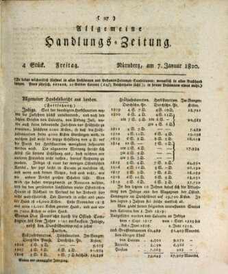 Allgemeine Handlungs-Zeitung Freitag 7. Januar 1820