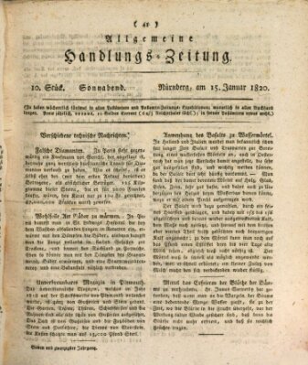 Allgemeine Handlungs-Zeitung Samstag 15. Januar 1820