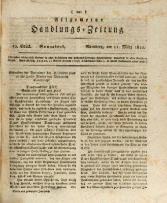 Allgemeine Handlungs-Zeitung Samstag 11. März 1820