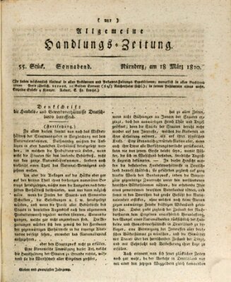 Allgemeine Handlungs-Zeitung Samstag 18. März 1820