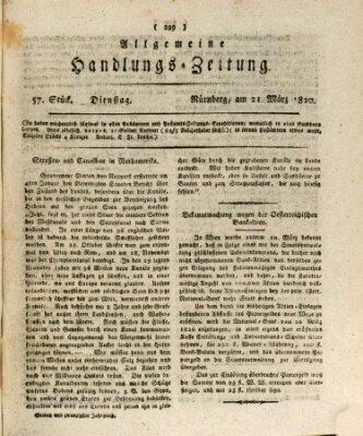 Allgemeine Handlungs-Zeitung Dienstag 21. März 1820