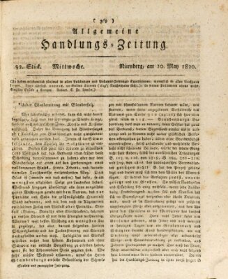 Allgemeine Handlungs-Zeitung Mittwoch 10. Mai 1820