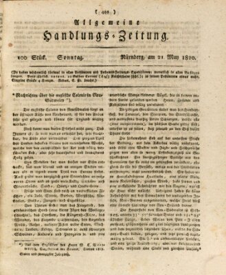 Allgemeine Handlungs-Zeitung Sonntag 21. Mai 1820