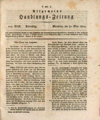 Allgemeine Handlungs-Zeitung Dienstag 30. Mai 1820