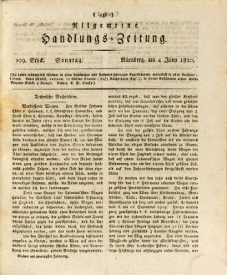 Allgemeine Handlungs-Zeitung Sonntag 4. Juni 1820